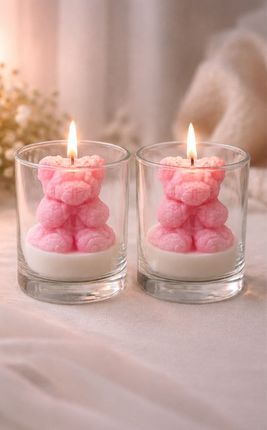 Teddy Glow Twin Jar Candle Set 💖