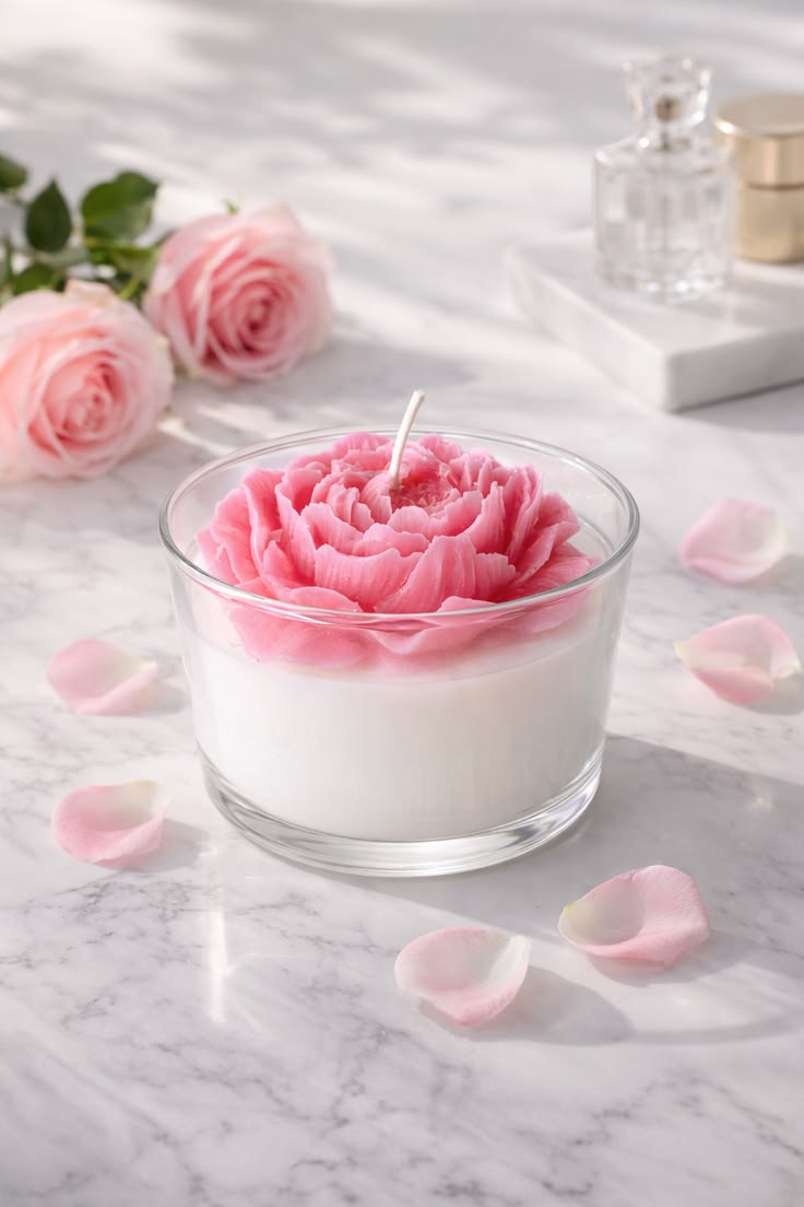 Rose Bloom Pastel Jar Candle