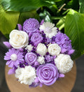 Lavender & Ivory Floral Candle Bouquet