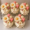 Teddy Bear Floral Candle Arrangement – Daisy Tulip Gift Candle
