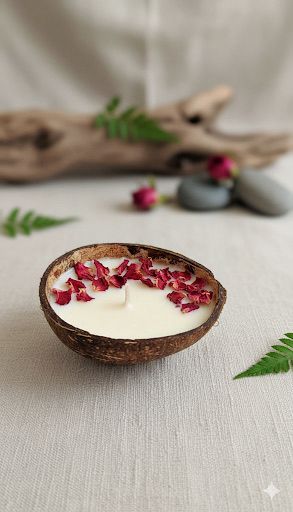 Tropical Coconut Shell Candle 🥥🕯️