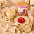 Luxury Rose Candle & Bath Salt Gift Set – Self-Care Spa Hamper