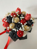 Red Black Candle with Golden Chocolates