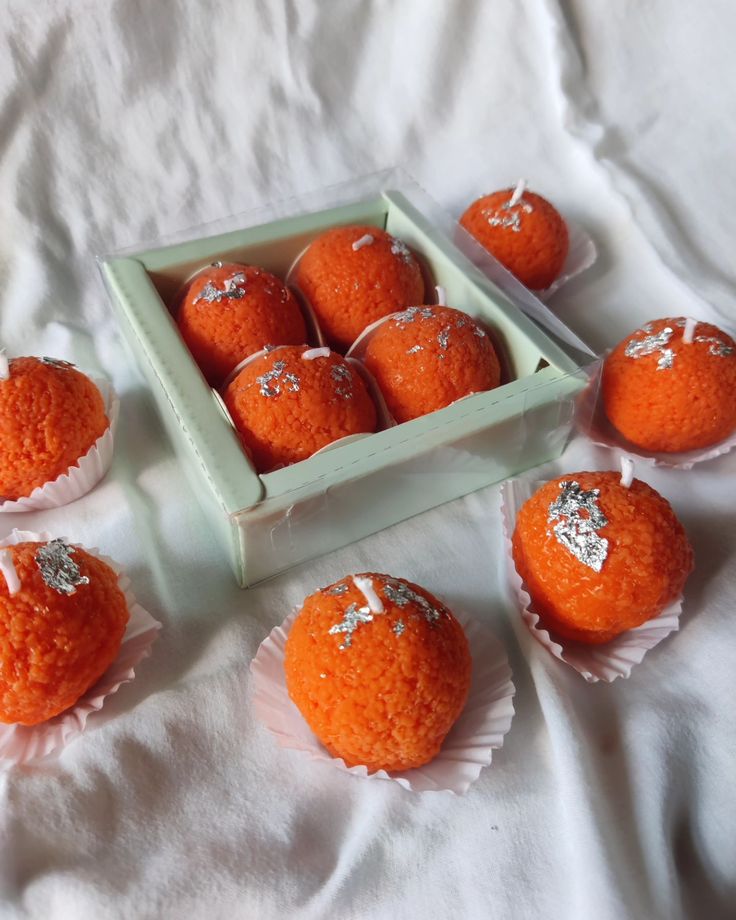 Handcrafted Motichoor Laddu Scented Candle Gift Box (Set of 4)
