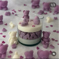 Teddy Bear & Heart Layered Candle in Glass Jar