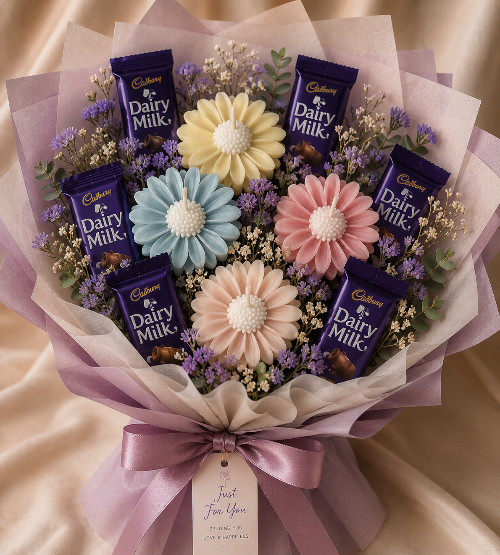 Daisy Candle with Chocolate Luxury Item