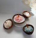 Tropical Coconut Shell Candle with Rose 🥥