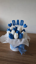 Blue & White “DAD” Tulip Arrangement
