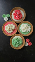 Handmade Floral Terracotta Diya Scented Soy Wax Candle Set – Decorative Festive Candle