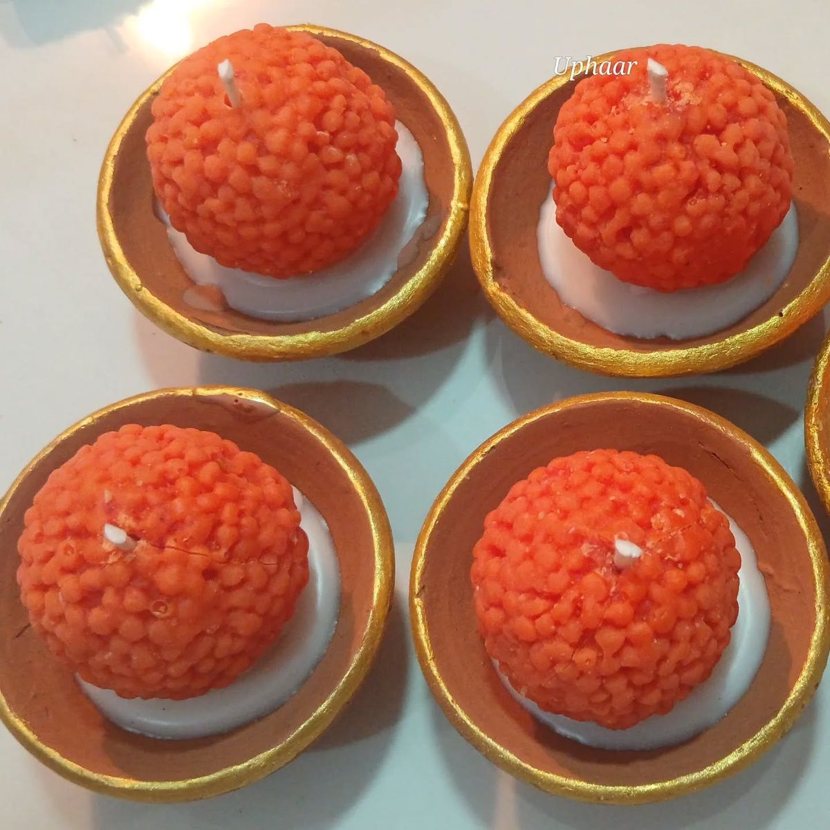 Terracota diya with Laddoo Top
