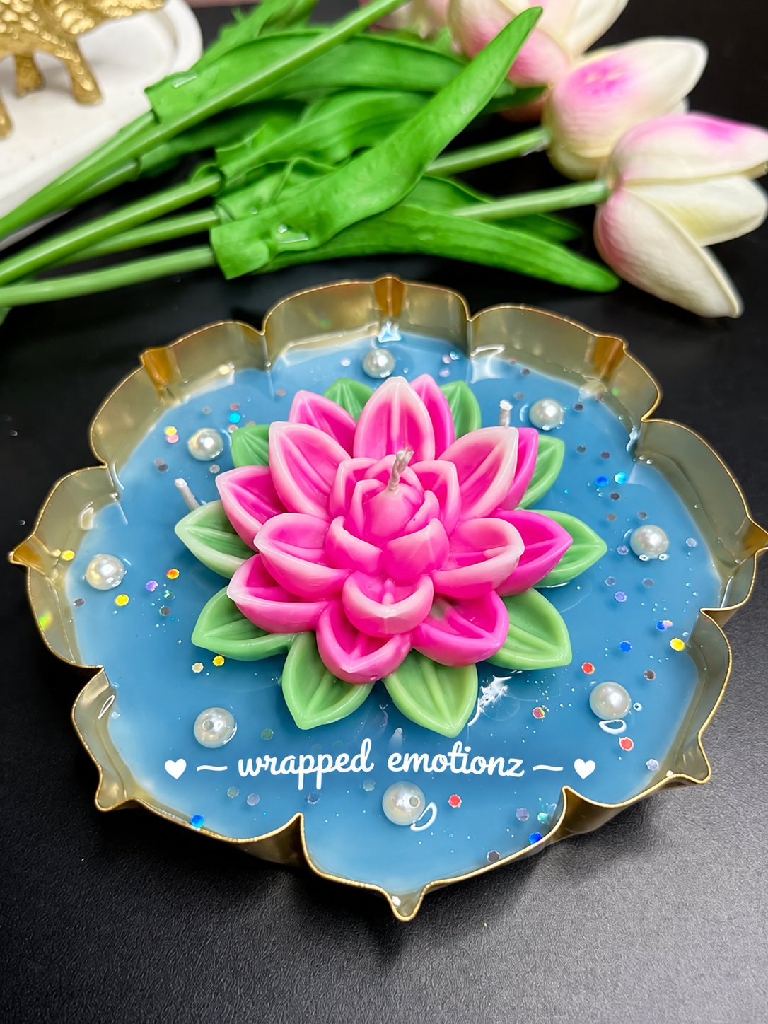Handmade Pink Lotus Flower Candle