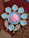 7 Diya Urli candle with Lotus- Perfect for Diwali