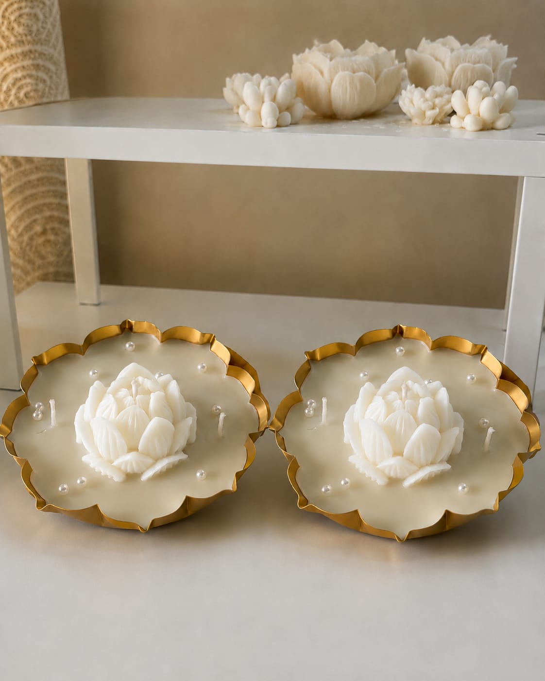 Twin Lotus Glow Candle Set