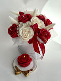 Luxury Rose Bouquet Scented Soy Wax Candle Arrangement – Handmade Floral Candle Gift Box