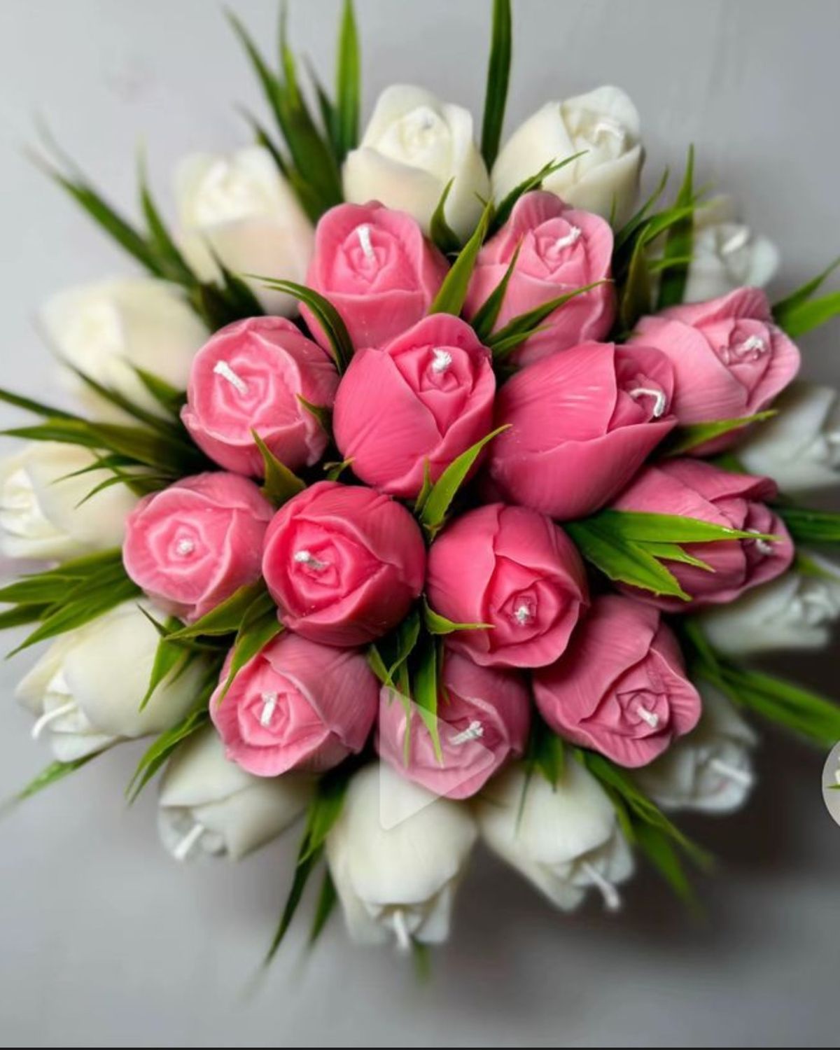 Pink White Bloom Candle Bouquet Box 💐🕯️